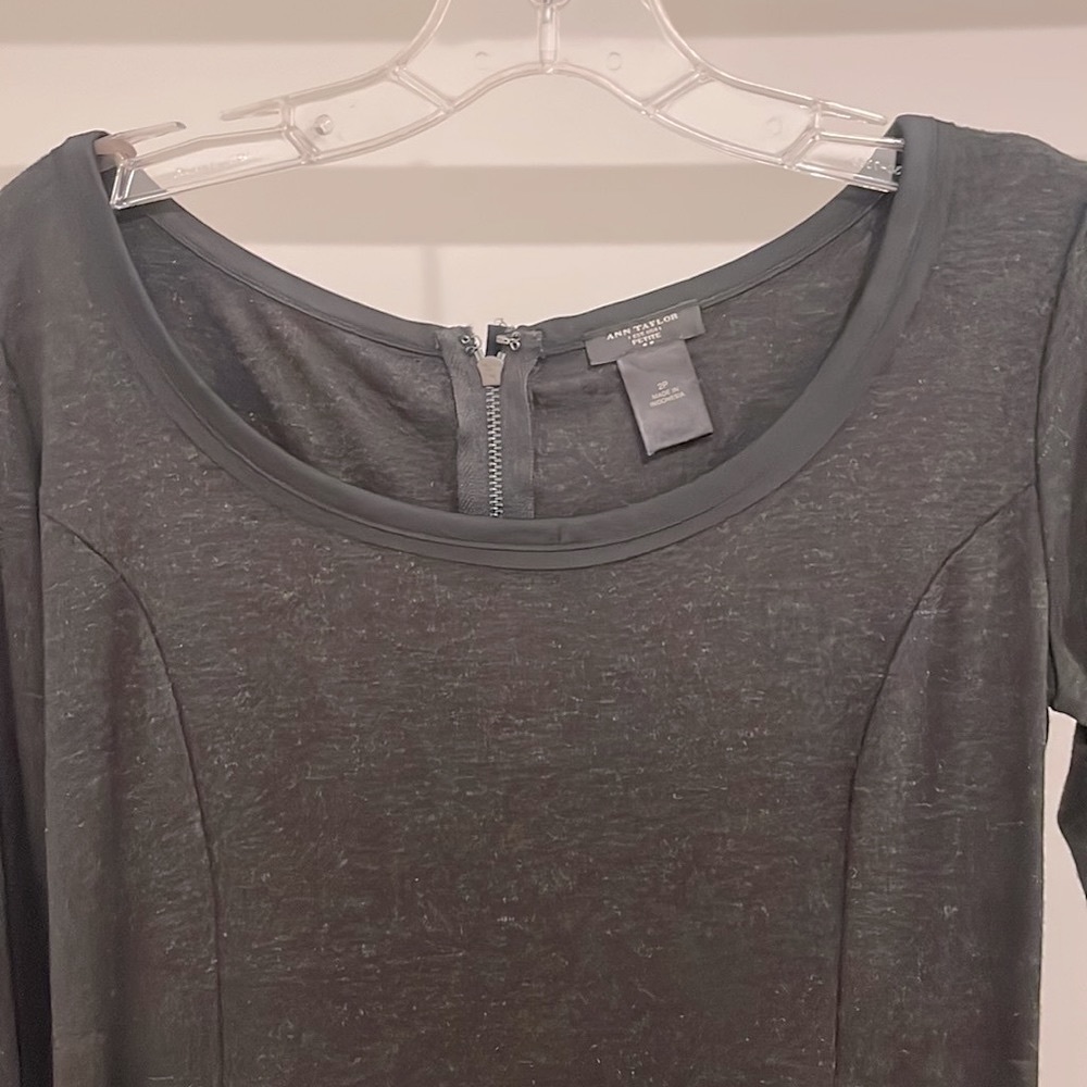 Ann Taylor 2P Dark Gray Long Sleeve Dress - Picture 2 of 6